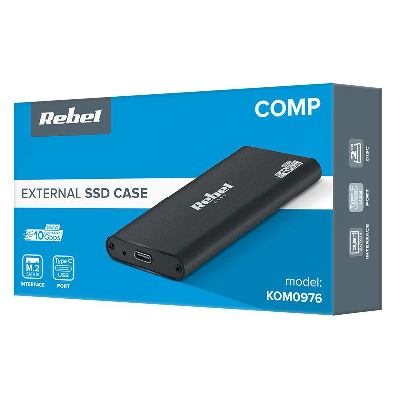 RACK ALUMINIU SSD M2 USB TIP C 3.0 REBEL