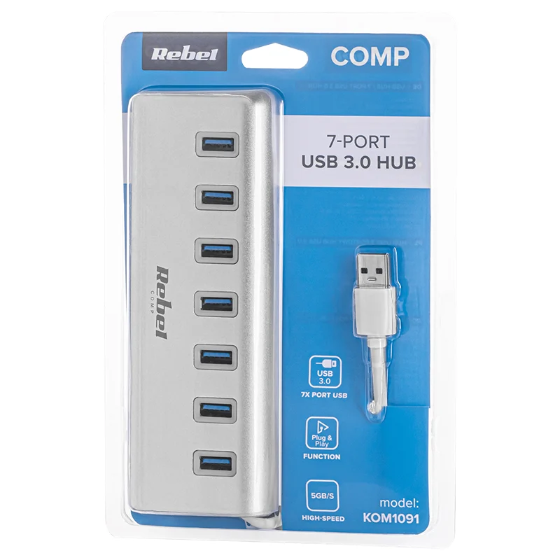 HUB USB 3.0 7 PORTURI REBEL