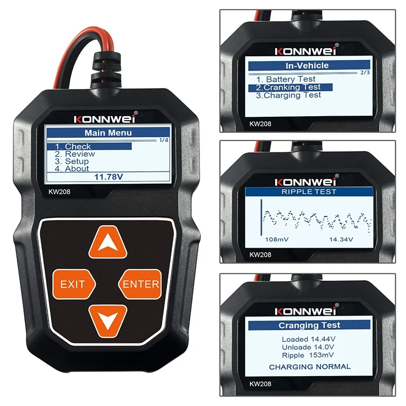 KW208@9 TESTER BATERII KW208 KONNWEI