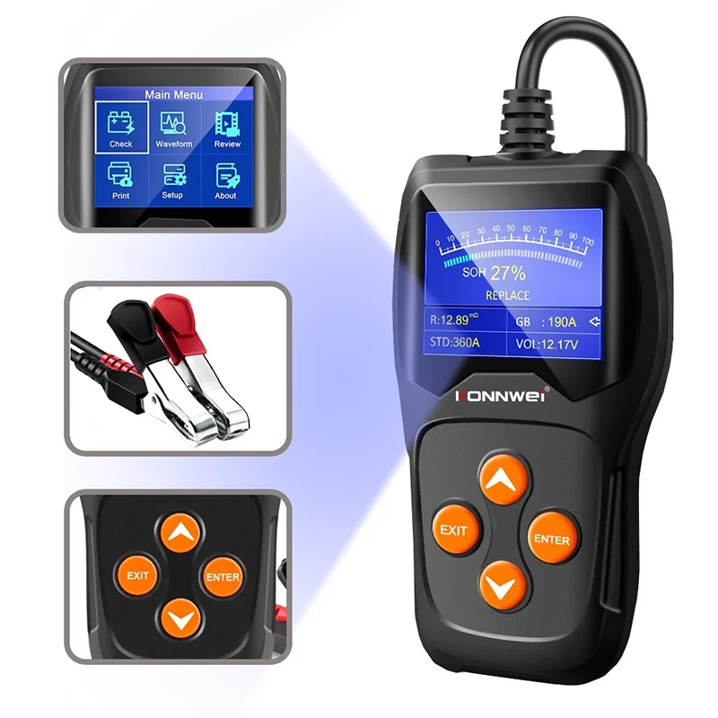 KW600@11 TESTER BATERII AUTO KW600 KONWEII