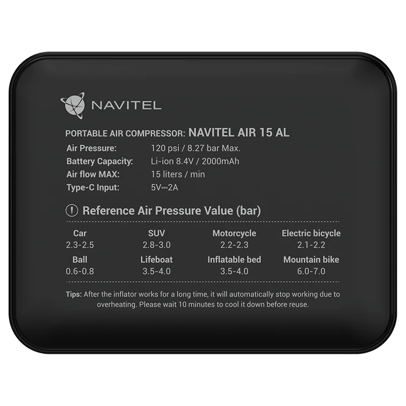 COMPRESOR AUTO 16.8WH AIR15AL NAVITEL