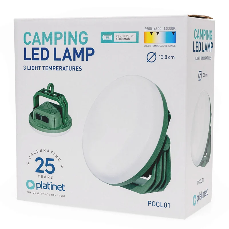 LUMINA CAMPING LED 3X2000 MAH 5.5H 13.5 W PLATINET