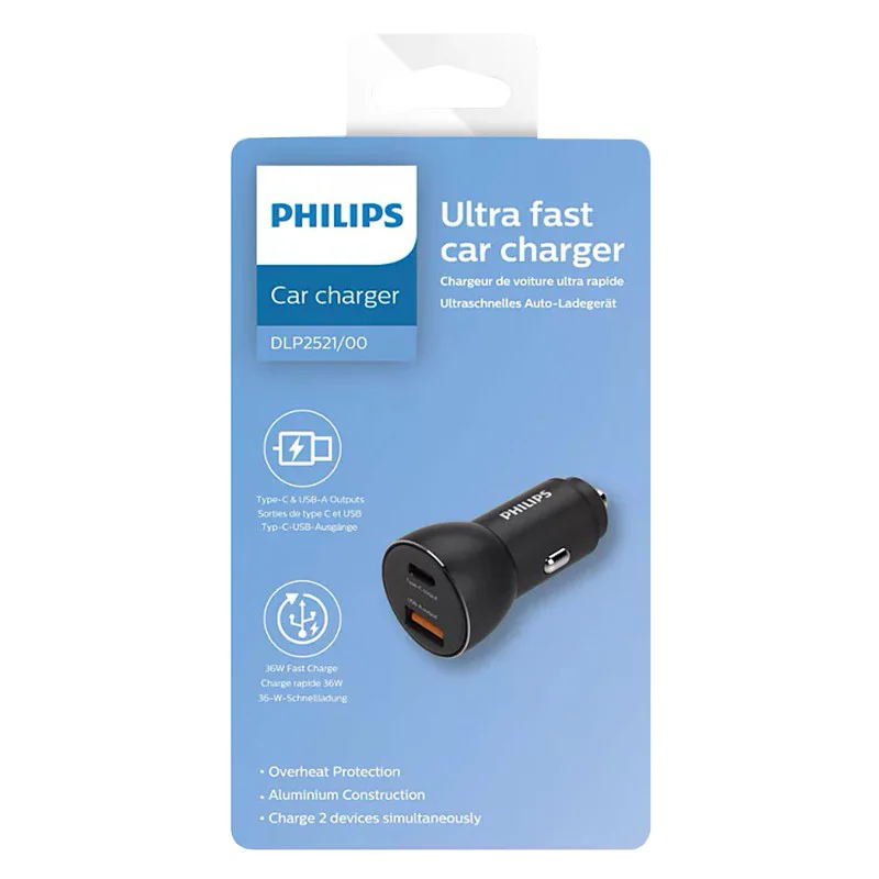 PH-DLP2521@2 INCARCATOR AUTO USB -A SI USB TYPE C PHILIPS
