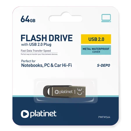 FLASH DRIVE USB S-DEPO 64GB PLATINET