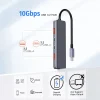 HUB 5 IN 1 10 GBS USB-C PD 100W ALUMINIU PLATINET