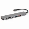 HUB 7 IN 1 USB-C PD 100W ALUMINIU PLATINET