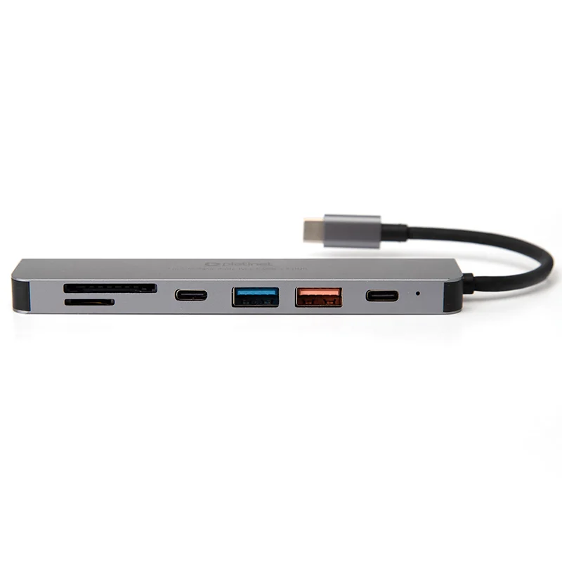 HUB 7 IN 1 USB-C PD 100W ALUMINIU PLATINET
