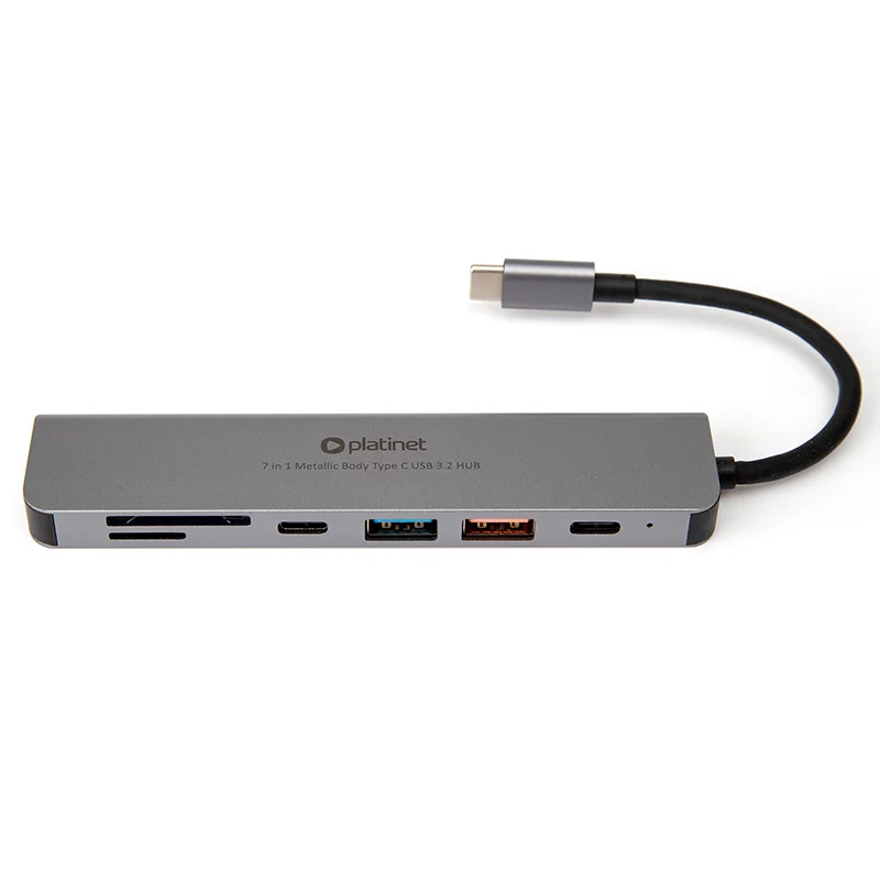 HUB 7 IN 1 USB-C PD 100W ALUMINIU PLATINET