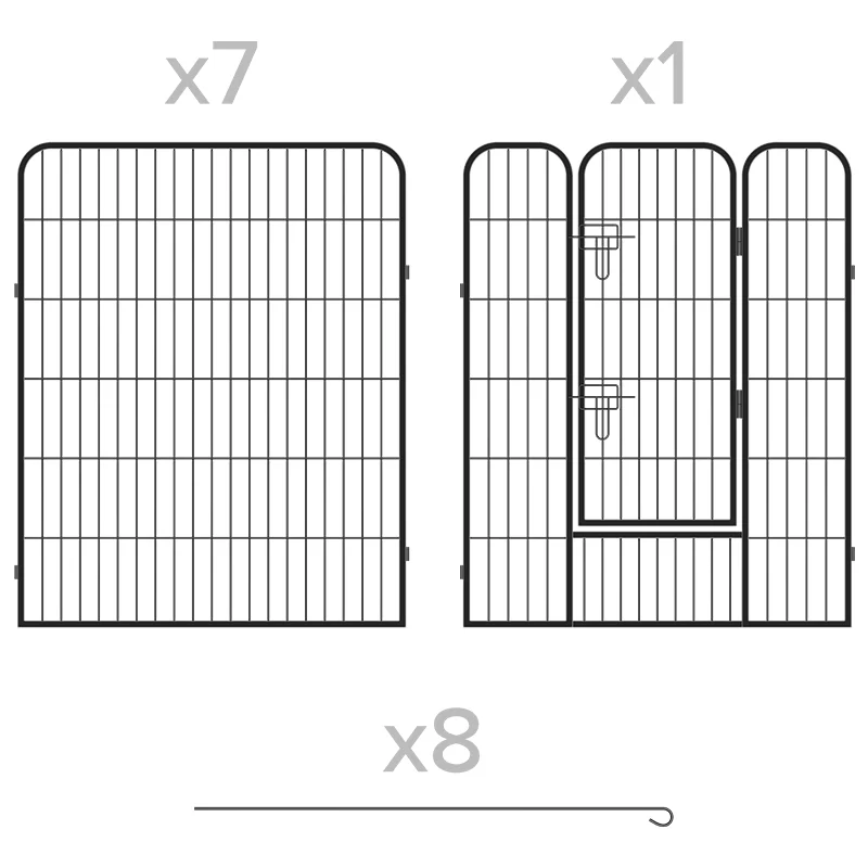 TARC MODULAR PENTRU CAINI 8 PANOURI 80X100 CM REBEL ANI