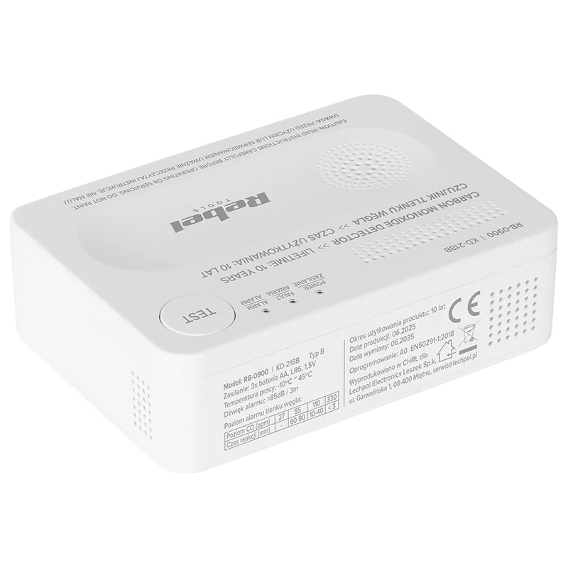 DETECTOR SENZOR MONOXID DE CARBON REBEL