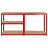 RAFT METALIC 5 POLITE 750KG MDF 180X90X40 ROSU REBEL