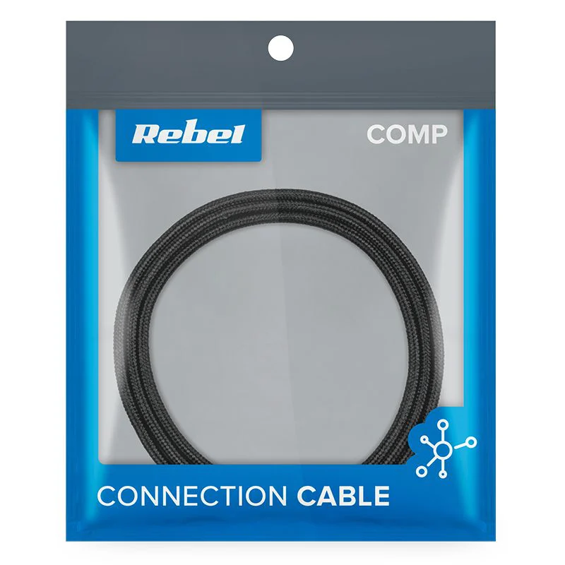 RB-6001-050-B@2 CABLU USB-USB TIP C 0.5 REBEL NEGRU