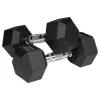 GANTERE DUMBBELL HEX FONTA CAUCIUCATA 2X9KG REBEL ACTIV