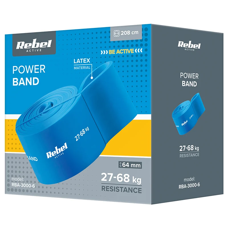 BANDA ELASTICA LATEX 208CM 27-68KG REBEL ACTIVE