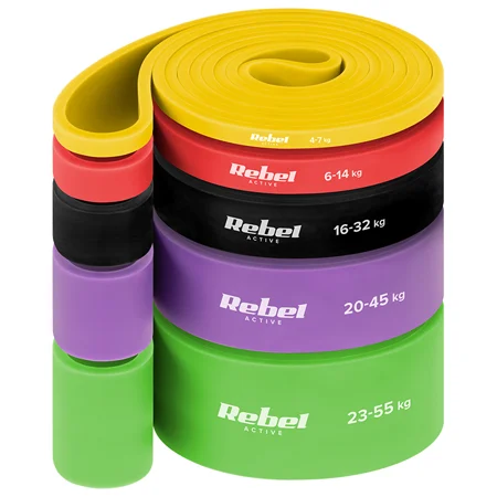 RBA-3001-S5 SET 5 BENZI ELASTICE TPE POWER BAND 4-55KG REBEL ACTIVE