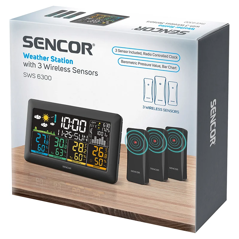 STATIE METEO 3 SENZORI WIRELESS SWS 6300 SENCOR