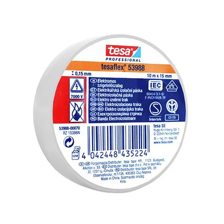 T-53988-70 BANDA IZOLATOARE TESAFLEX 10M ALB 10BUC