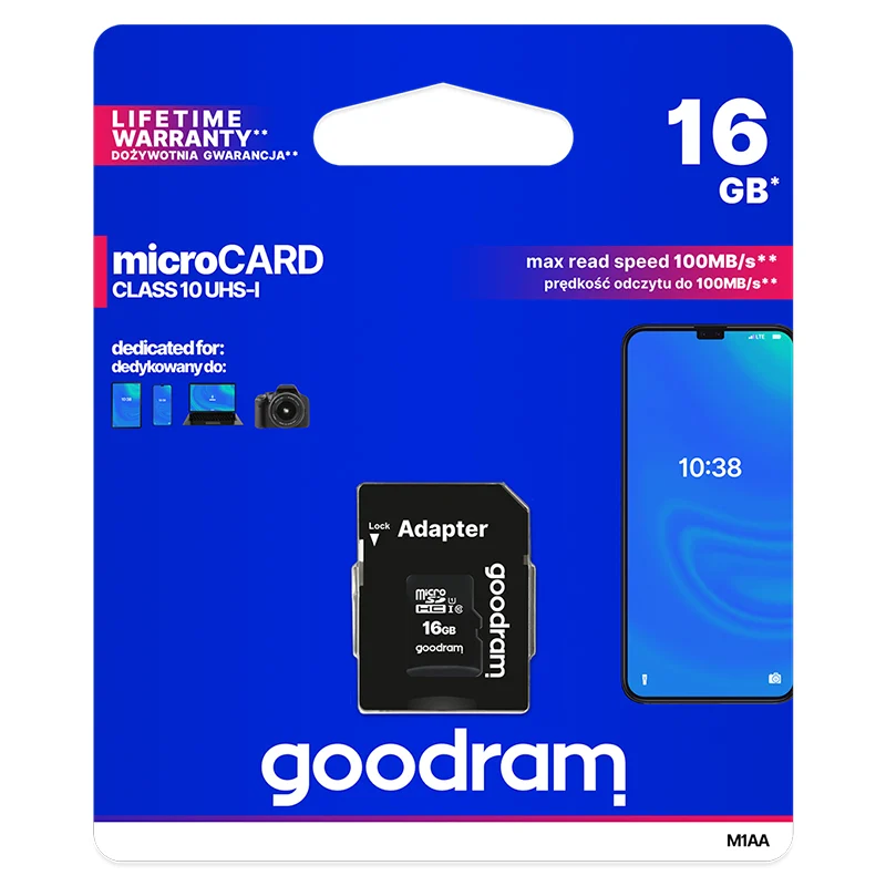 CARD MICROSD 16GB UHS-I CU ADAPTOR GOODRAM
