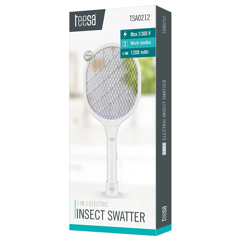 PALETA ELECTRICA SWATTER ANTI-INSECTE 2 IN 1 TEESA