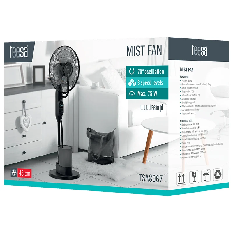 VENTILATOR PICIOR FUNCTIE PULVERIZARE APA TEESA