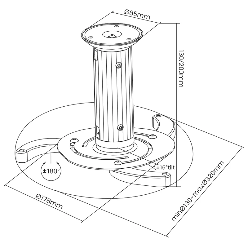 UCH0100@5 SUPORT PROIECTOR DE TAVAN