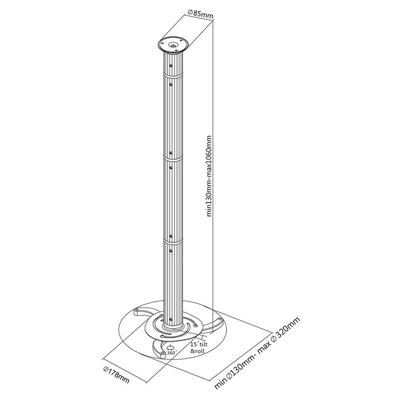 UCH0102@6 SUPORT PROIECTOR DE TAVAN