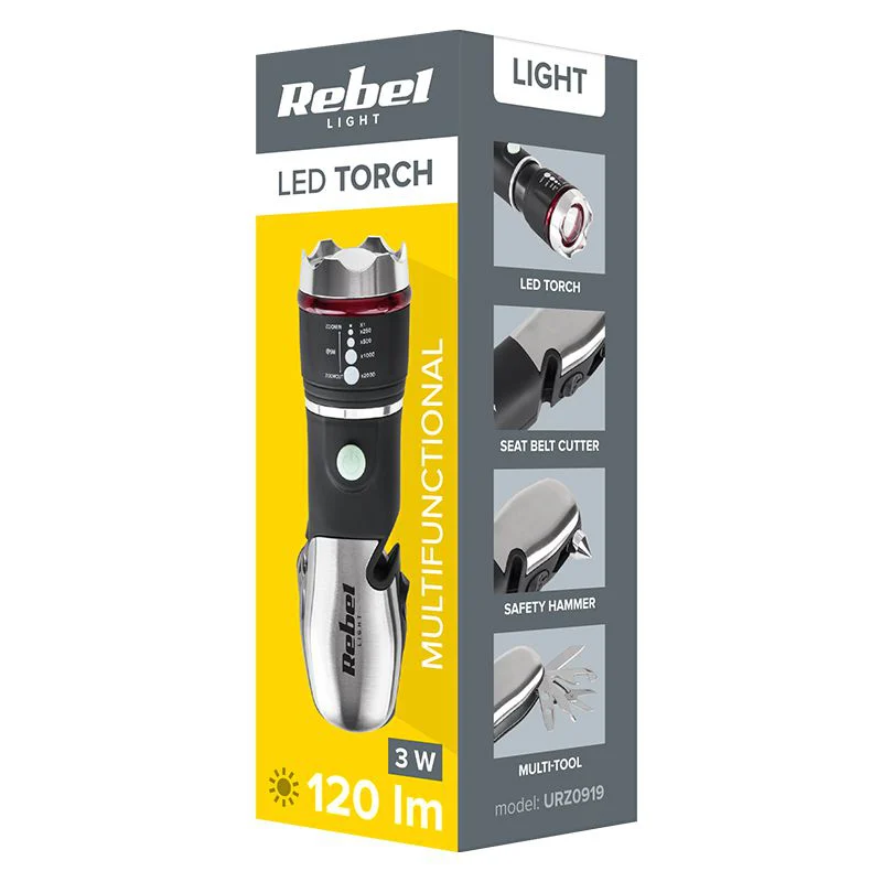 URZ0919@5 LANTERNA MULTIFUNCTIONALA 3W REBEL