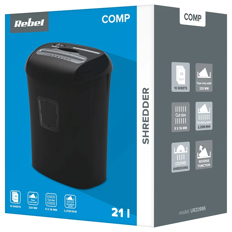 URZ0986@4 DISTRUGATOR DOCUMENTE, CD, CARDURI COS 21 L REBEL