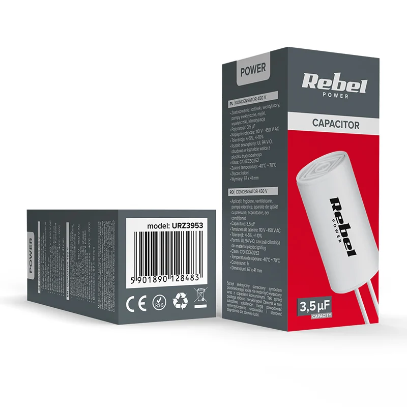 CONDENSATOR MOTOR 3.5UF 450V REBEL