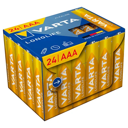 VAR-4103-24 BATERIE ALCALINA LONGLIFE LR03 BLISTER 24 BUC VARTA