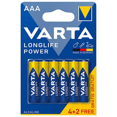 BATERIE ALCALINA LONGLIFE POWER LR03 BLISTER 6BUC VARTA