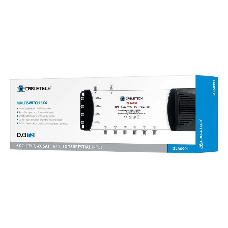 MULTISWITCH 4 SAT + TV IN 6 IESIRI CABLETECH