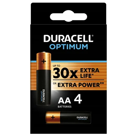 BATERIE ALCALINA DURACELL OPTIMUM LR06 BLISTER 4 BUC